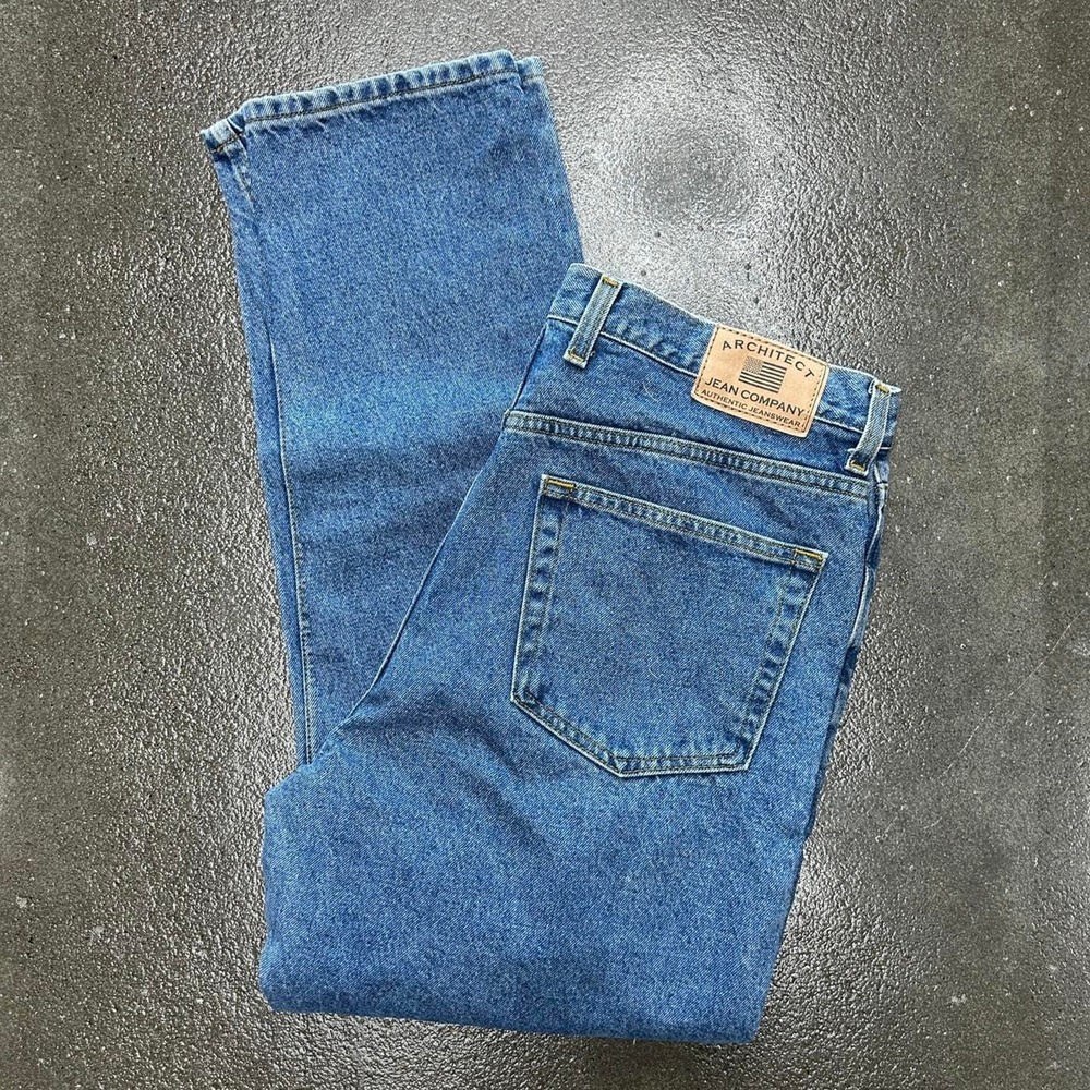 Vintage‎ Dark Blue Architect Jean Co Straight Leg Denim 34 x 30